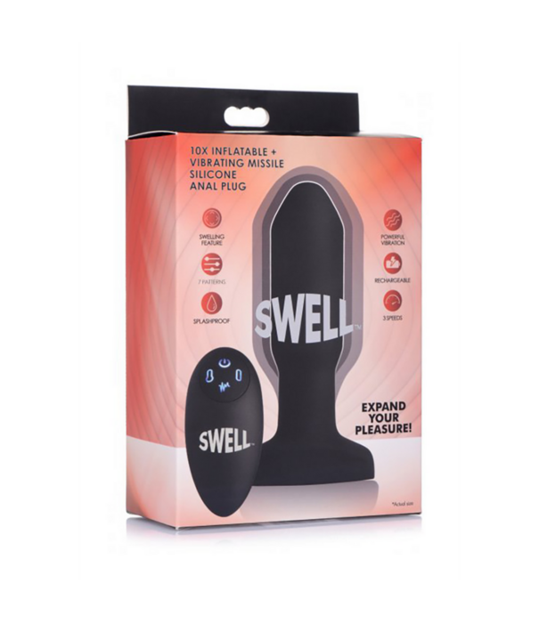 Opblaasbare Vibrerende Silicone Butt Plug