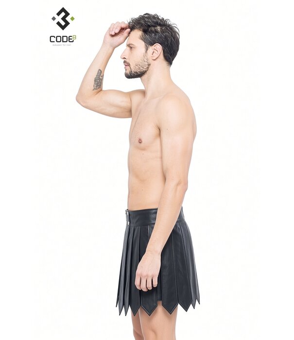 * Code8 by XXX COLLECTION Heren gladiator rok met metalen ringen, en gekleurde biezen