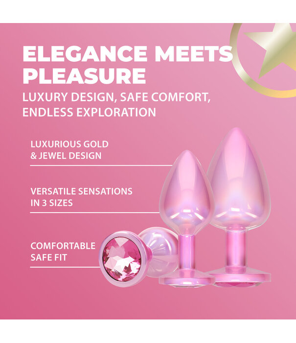 Ouch! by Shots Paris Collection - Metalen Anale Plug Set - Roze