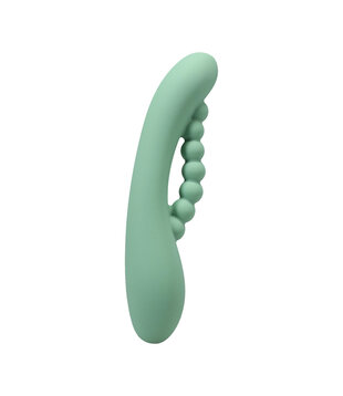 Into The C - Kakui Me - Warming Beaded Rabbit Vibrator - Kelp Green