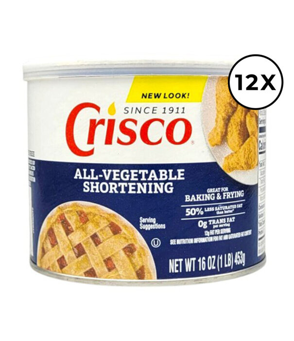 12 Pack All-Vegetable Shortening - 16 oz / 453 gr