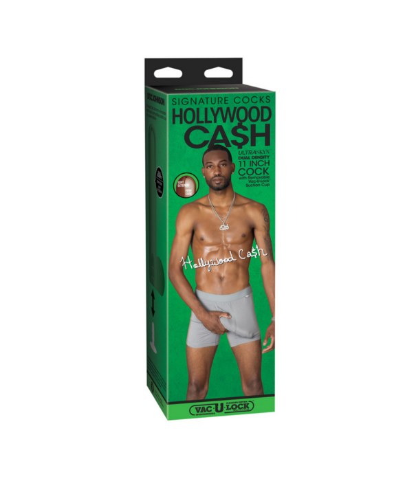 Doc Johnson Hollywood Cash - Realistische ULTRASKYN Dildo - 11 / 29 cm - Chocolade