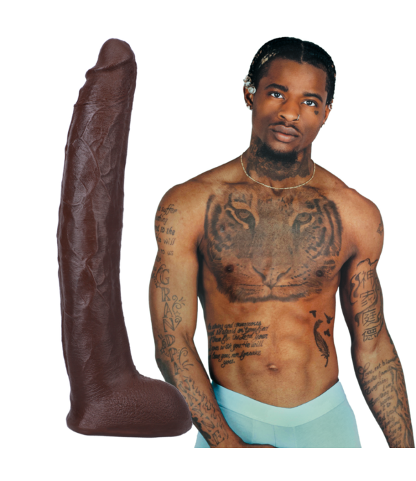 Doc Johnson Damion Dayski - Realistic ULTRASKYN Dildo - 12 / 30 cm - Chocolade