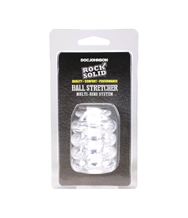 Doc Johnson Ball Stretcher Multi-Ring System - Clear
