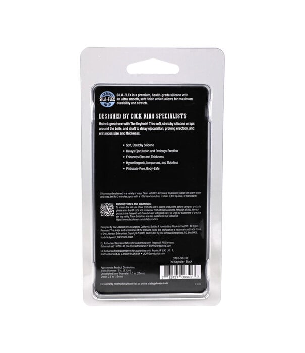 Doc Johnson The Keyhole - Silicone Cockring - Black