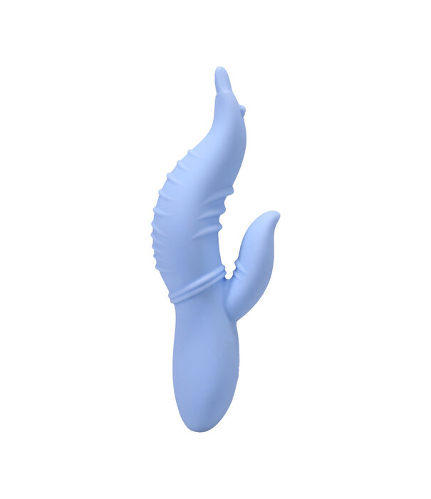 Doc Johnson Into The C - Seahorse Siren - Warming Waved Rabbit Vibrator - Maui Blue