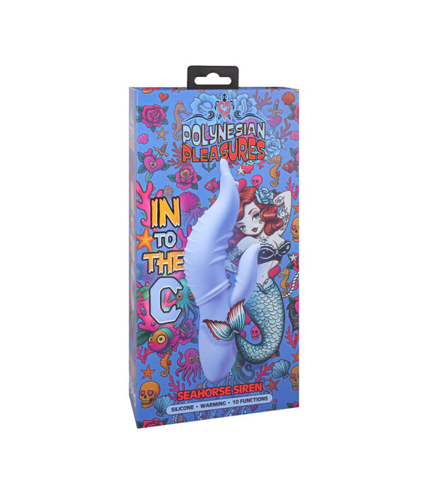 Doc Johnson Into The C - Seahorse Siren - Warming Waved Rabbit Vibrator - Maui Blue