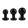 The Classic - Round Butt Plug - 3 Piece Set - Black