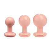 The Classic - Round Butt Plug - 3 Piece Set - Cream