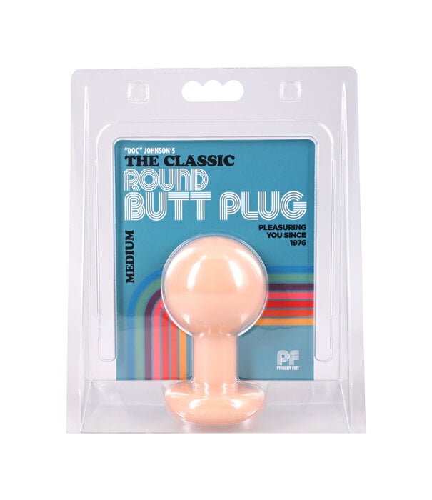Doc Johnson The Classic - Round Butt Plug - Medium - Cream