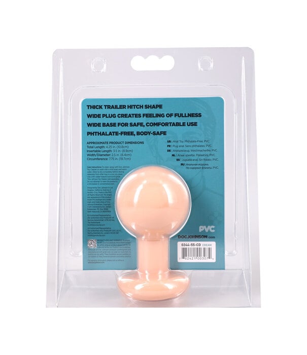 Doc Johnson The Classic - Round Butt Plug - Medium - Cream