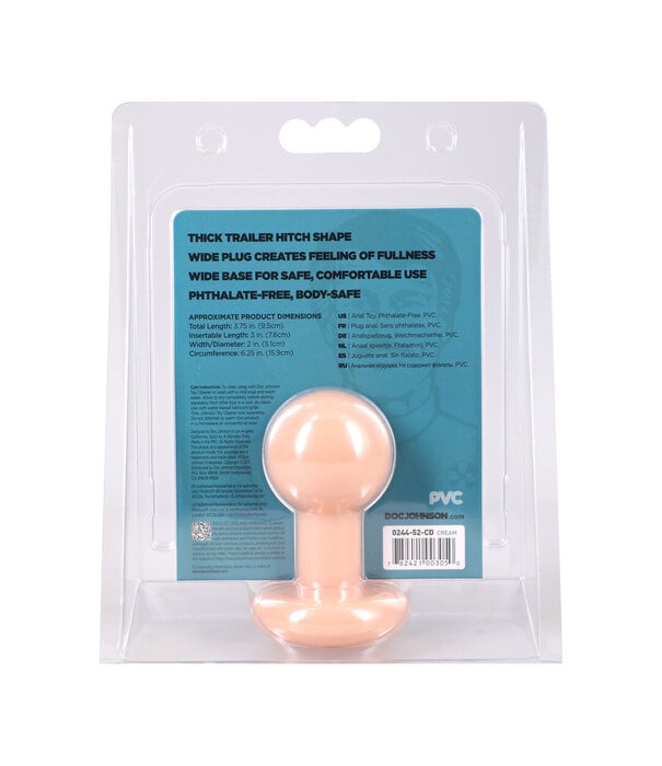 Doc Johnson The Classic - Round Butt Plug - Small - Cream