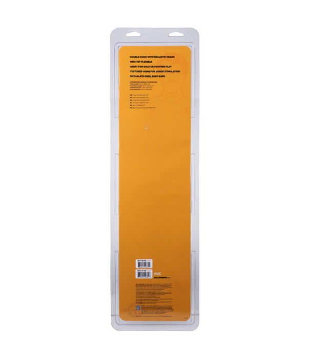 Doc Johnson Geaderde Double Header - Dildo met Dubbele Einden - 18 / 45 cm