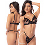 2-delige bikini set met luipaardprint MAL80021 van fluweelzachte stof en elastisch kant