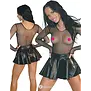 Fantasy by Cottelli transparant net shirt zwart met 3/4 mouwen CC2251574