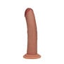 Dual Density Silicone Gebogen Realistische Dildo met Zuignap - 7 / 18,5 cm - Tan