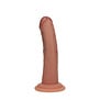 Dual Density Silicone Gebogen Realistische Dildo met Zuignap - 6 / 15,5 cm - Tan