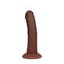 Dual Density Siliconen Gebogen Realistische Dildo met Zuignap - 6 / 15,5 cm - Bruin