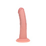 Dual Density Silicone Gebogen Realistische Dildo met Zuignap - 6 / 15,5 cm - Vlees