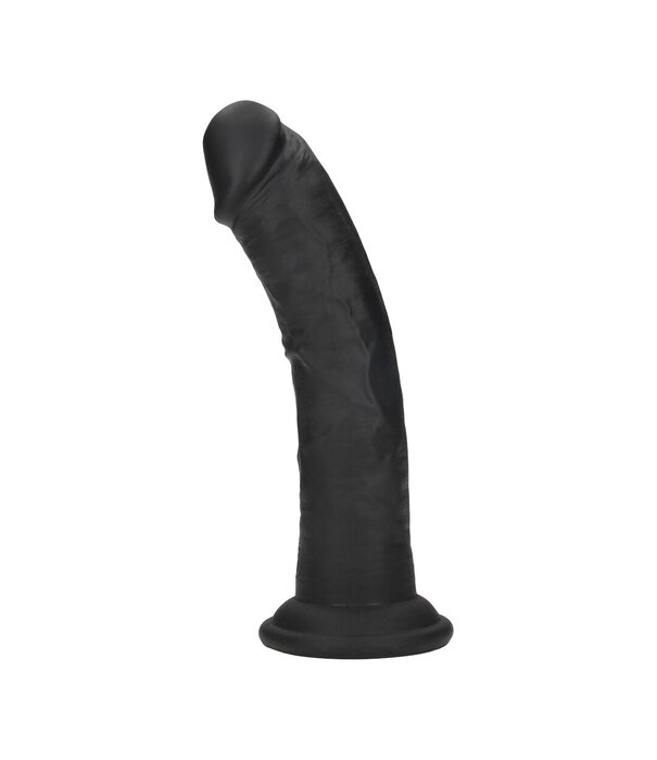 RealRock by Shots Dual Density Silicone Gebogen Realistische Dildo met Zuignap - 8 / 20,5 cm - Zwart