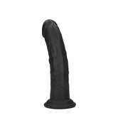 Dual Density Silicone Gebogen Realistische Dildo met Zuignap - 6 / 15,5 cm - Zwart
