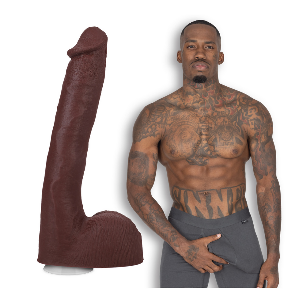 Doc Johnson Druk - Realistische ULTRASKYN Dildo - 10 / 25 cm - Chocolade