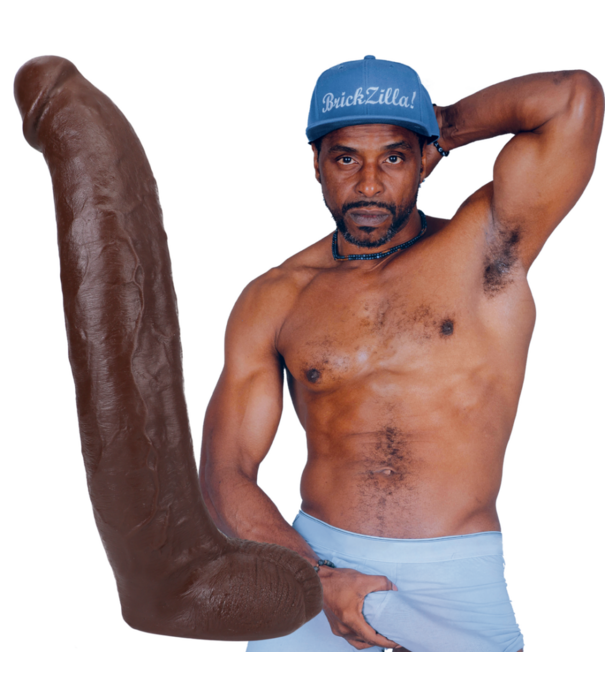 Doc Johnson Brickzilla - Realistische ULTRASKYN Dildo - 13 / 33 cm - Chocolade