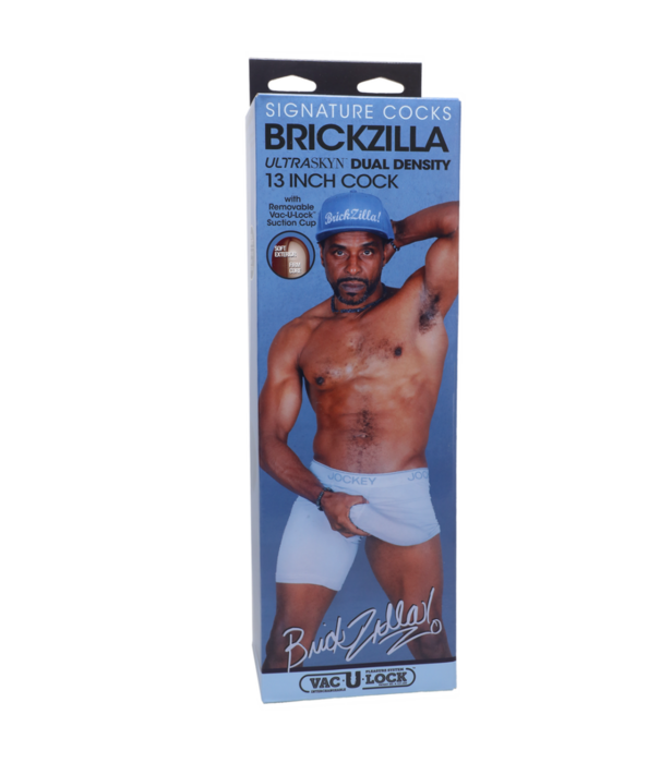 Doc Johnson Brickzilla - Realistische ULTRASKYN Dildo - 13 / 33 cm - Chocolade