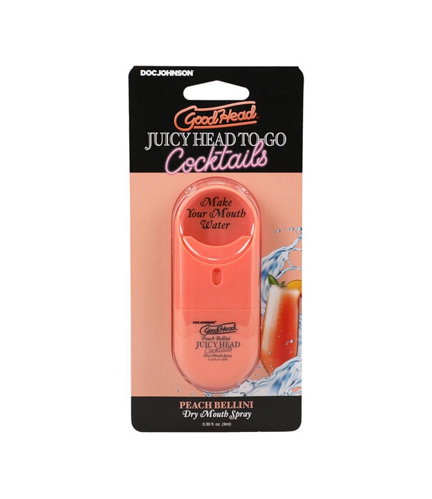 Doc Johnson Juicy Head - Cocktails - Dry Mouth Spray To-Go - Peach Bellini - 0.3 fl oz / 9 ml