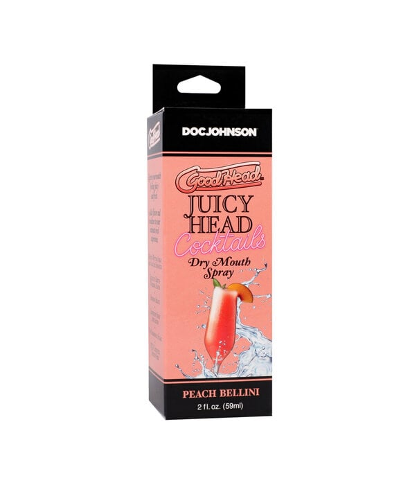 Doc Johnson Juicy Head - Cocktails - Dry Mouth Spray - Peach Bellini - 2 fl oz / 59 ml