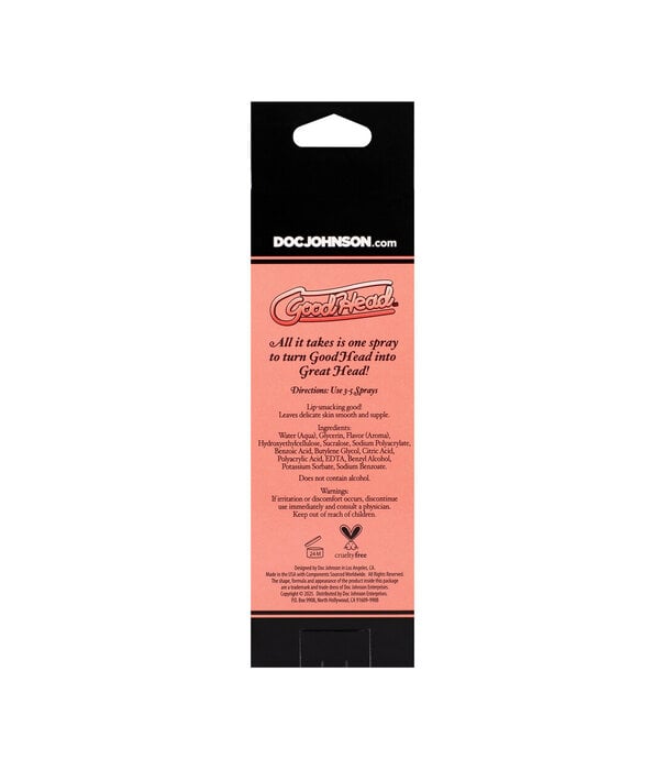 Doc Johnson Juicy Head - Cocktails - Dry Mouth Spray - Peach Bellini - 2 fl oz / 59 ml