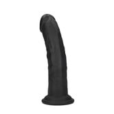 Dual Density Silicone Gebogen Realistische Dildo met Zuignap - 7 / 18,5 cm - Zwart