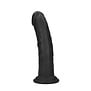 Dual Density Silicone Gebogen Realistische Dildo met Zuignap - 7 / 18,5 cm - Zwart