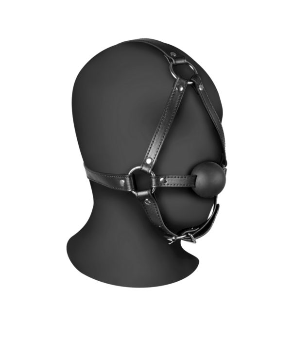 Ouch! by Shots Hoofdharnas met Solid Ball Gag - Zwart