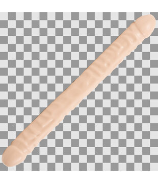 Geaderde Dubbele Kop - Dildo met Dubbele Einden - 18 / 45 cm