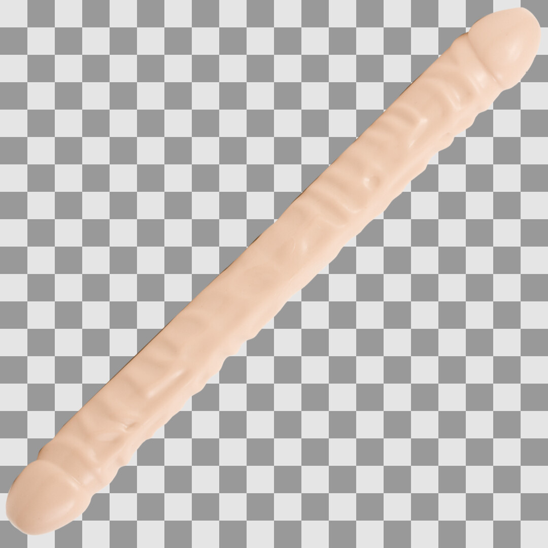 Doc Johnson Geaderde Dubbele Kop - Dildo met Dubbele Einden - 18 / 45 cm