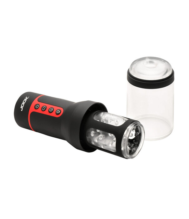 Curve Toys Auto Spin - Draaien en Duwen Masturbator - Transparant/Zwart