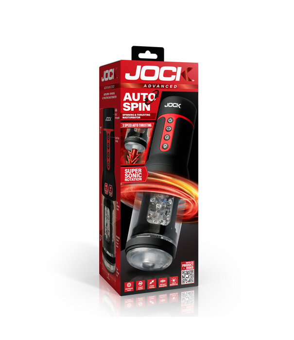 Curve Toys Auto Spin - Draaien en Duwen Masturbator - Transparant/Zwart