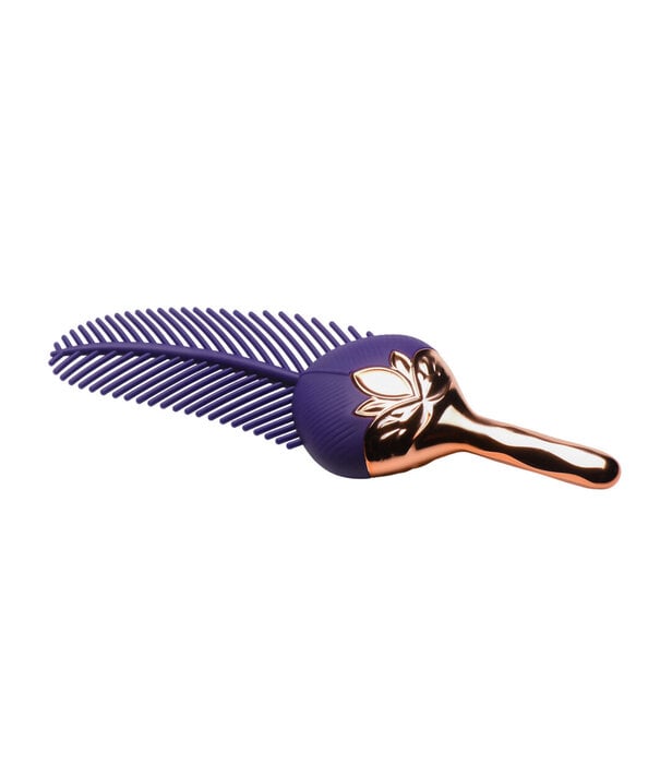 De Tickler - Vibrerende Silicone Veer Tickler - Paars/Goud
