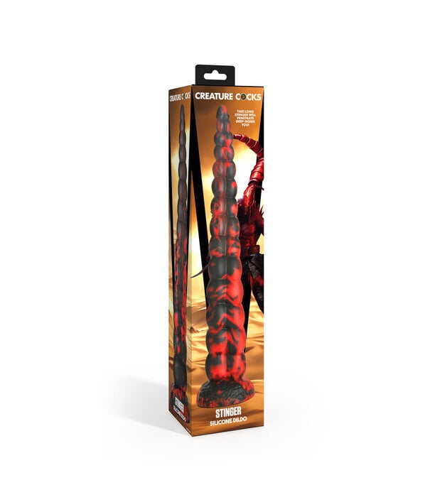 Stinger - Siliconen Dildo - Rood/Zwart