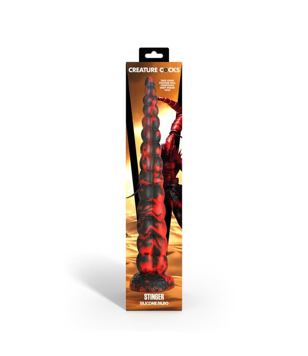 Stinger - Siliconen Dildo - Rood/Zwart