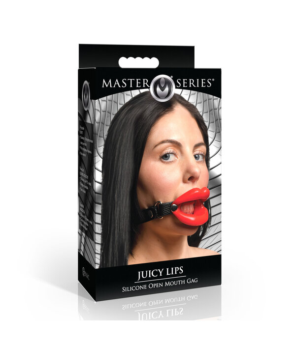 Juicy Lips - Siliconen Open Mond Gag - Rood