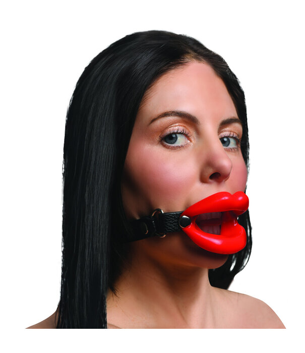 Juicy Lips - Siliconen Open Mond Gag - Rood
