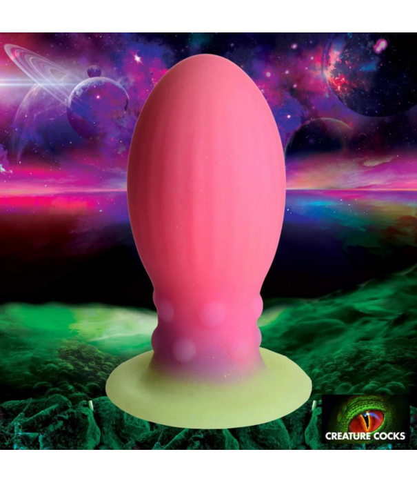 Xeno Egg - Glow in the Dark - Siliconen Ei - XL - Roze