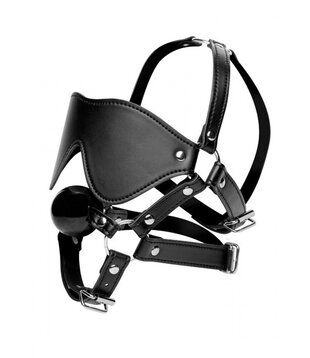 Oogmasker met Ballgag Harness