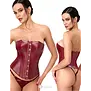 Noir Handmade Bordeaux Affair powerwetlook corset bordeauxrood met baleinen