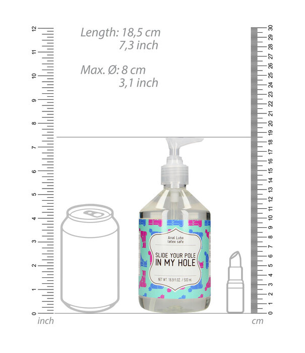 S-Line by Shots Slide Your Pole In My Hole - Waterbased Lubricant - 17 fl oz / 500 ml