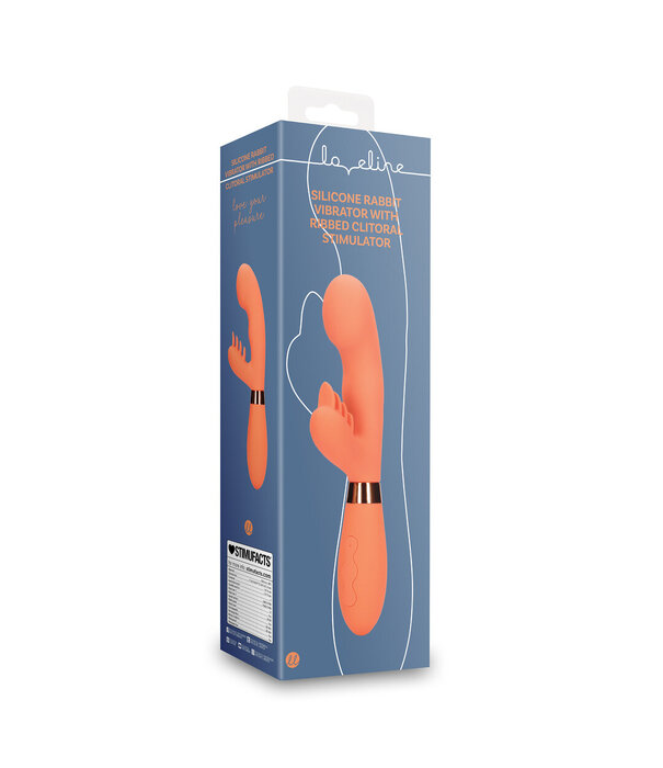 Loveline by Shots Siliconen Rabbit Vibrator met Geribbelde Clitorale Stimulator - Glazed Carrots