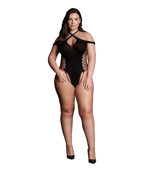 Le Désir by Shots Leda XIII - Body met Kruzige Halslijn en Off Shoulder Bandjes - Plus Size