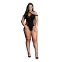 Leda XIII - Body met Kruzige Halslijn en Off Shoulder Bandjes - Plus Size